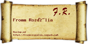Fromm Rozália névjegykártya